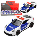 Autko Sportowe Policyjne Samochód Z Napędem Metalowy Pull-Back Biały 1:43