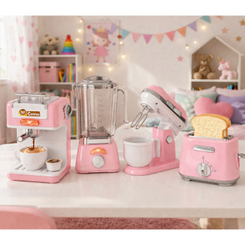Zestaw Małego AGD Dla Dzieci Roboty Kuchenne Na Baterie Światła Dźwięki