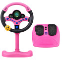 Kierownica Interaktywna Na Stojaku Z Pedałami Światła Dźwięki Różowa