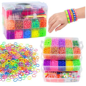 Duży Zestaw Kreatywny Gumki Do Robienia Bransoletek DIY Kuferek 15000 el.
