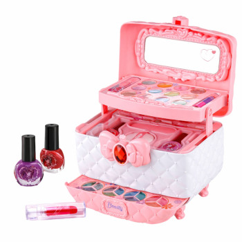Zestaw Pięknośći Do Makijażu i Paznokci Kuferek Z Kosmetykami Dla Dzieci
