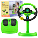 Kierownica Interaktywna Na Stojaku Z Pedałami Światła Dźwięki Zielona