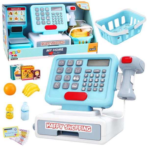 Kasa Sklepowa Interaktywna Skaner Koszyk Produkty Spożywcze Światła Dźwięki