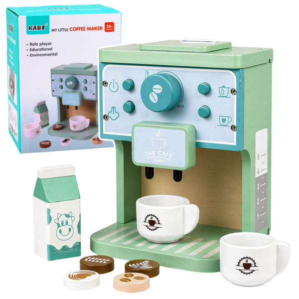 Drewniany Zestaw Ekspres Do Kawy Filiżanki Mleko Akcesoria Dla Dzieci