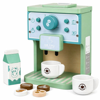 Drewniany Zestaw Ekspres Do Kawy Filiżanki Mleko Akcesoria Dla Dzieci