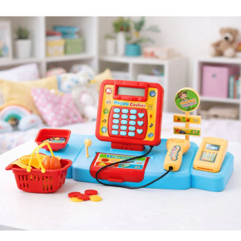 Kasa Sklepowa Interaktywna Supermarket Wózek Skaner Waga Produkty Spożywcze