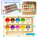 Drewniany Labirynt Magnetyczny Sorter Kolorów Edukacyjny Nauka Liczb