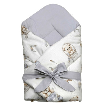 Rożek wiązany Misie boho beż