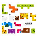 Drewniane Puzzle Łamigłówka Układanka Logiczna Zwierzęta Kolorowe 20 el.