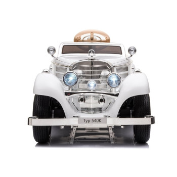 Auto Na Akumulator Mercedes Benz 540K Klasyk Premium Światła LED MP3 Biały