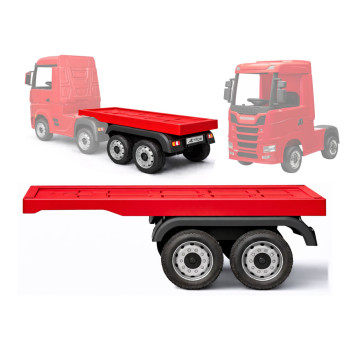 Naczepa do pojazdu na akumulator HL358 Mercedes Scania Actros czerwona