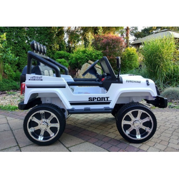 Auto na Akumulator S2388 Pilot Światła LED Radio Jeep Biały 4x45W