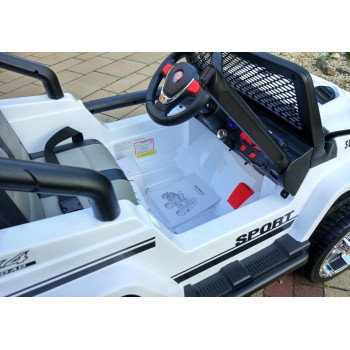 Auto na Akumulator S2388 Pilot Światła LED Radio Jeep Biały 4x45W