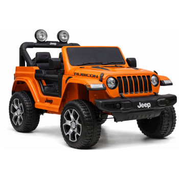 Auto na Akumulator Jeep Rubicon Światła LED MP3 Pilot 4x4 Pomarańczowy