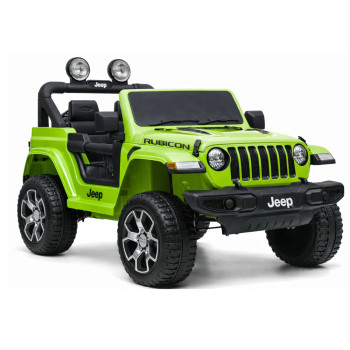 Auto na Akumulator Jeep Rubicon Światła LED MP3 Pilot 4x4 Zielony