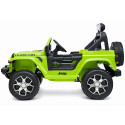 Auto na Akumulator Jeep Rubicon Światła LED MP3 Pilot 4x4 Zielony