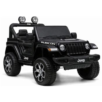 Auto na Akumulator Jeep Rubicon Światła LED MP3 Pilot 4x4 Czarny