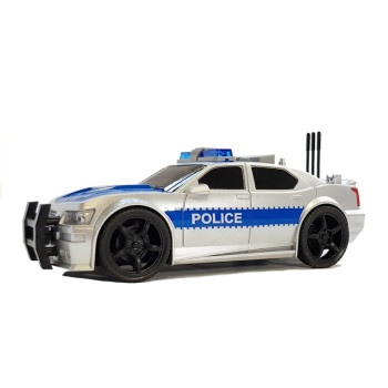 Auto Policji na Baterie 1:20 Światła i Dźwięki z Naciągiem Srebrne