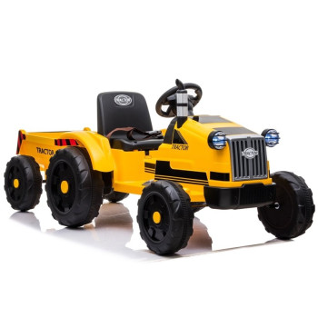 Traktor na Akumulator z Przyczepą CH9959 Światła LED Pilot Radio Żółty