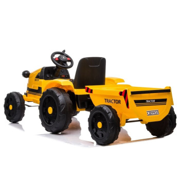 Traktor na Akumulator z Przyczepą CH9959 Światła LED Pilot Radio Żółty