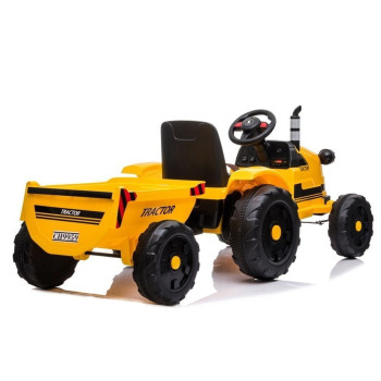 Traktor na Akumulator z Przyczepą CH9959 Światła LED Pilot Radio Żółty