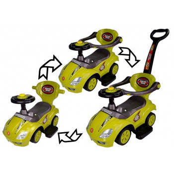 Jeździk z Pchaczem Mega Car 3w1 Żółty