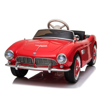 Auto na Akumulator BMW Retro Dla Dzieci Pilot LED MP3 Czerwone Lakierowane