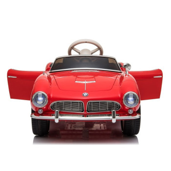 Auto na Akumulator BMW Retro Dla Dzieci Pilot LED MP3 Czerwone Lakierowane