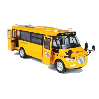 Metalowy Autobus Szkolny z silnikiem naciąganym