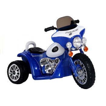 Motor na Akumulator Trójkołowy JT568 Policja Dla Dzieci LED Niebieski