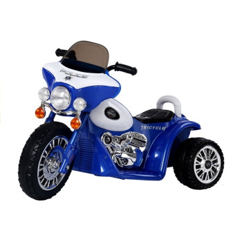 Motor na Akumulator Trójkołowy JT568 Policja Dla Dzieci LED Niebieski