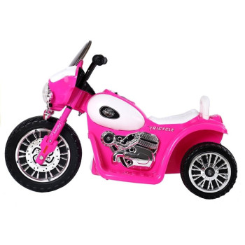 Motor na Akumulator Trójkołowy JT568 Policja Dla Dzieci LED Ciemnoróżowy