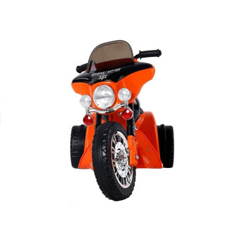 Motor na Akumulator Trójkołowy JT568 Policja Dla Dzieci LED Pomarańczowy