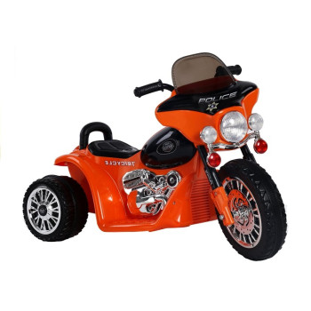 Motor na Akumulator Trójkołowy JT568 Policja Dla Dzieci LED Pomarańczowy