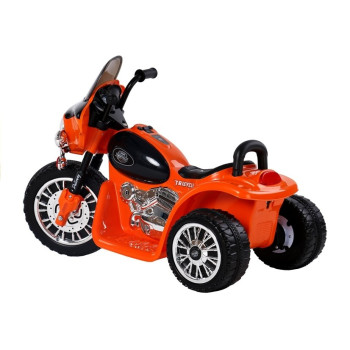 Motor na Akumulator Trójkołowy JT568 Policja Dla Dzieci LED Pomarańczowy