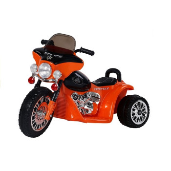 Motor na Akumulator Trójkołowy JT568 Policja Dla Dzieci LED Pomarańczowy