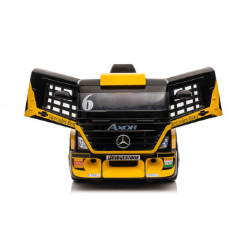Auto Na Akumulator Ciężarówka Mercedes + Naczepa XMX622B Żółty LCD