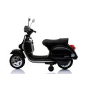 Skuter na Akumulator Vespa Dla Dzieci Światła LED Panel MP3 Czarny