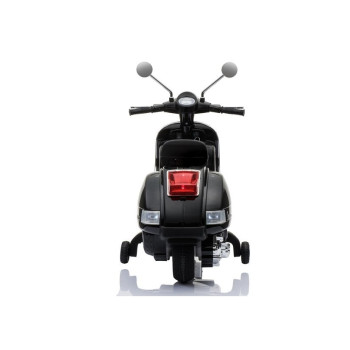 Skuter na Akumulator Vespa Dla Dzieci Światła LED Panel MP3 Czarny