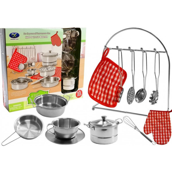 Zestaw Garnków Nierdzewnych dla dzieci 23 elementy