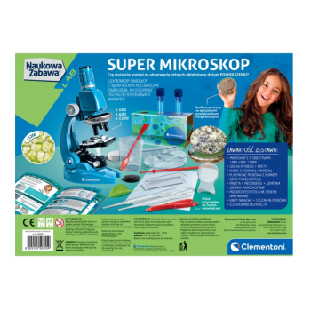 Zestaw Naukowa Zabawa Super Mikroskop Język Polski Clementoni 50755