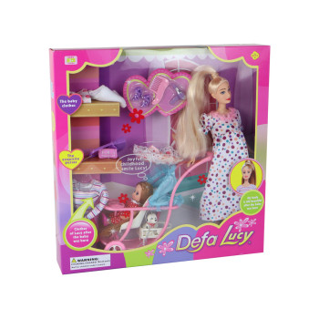 Lalka Lucy W Ciąży Zestaw Akcesoria XXL