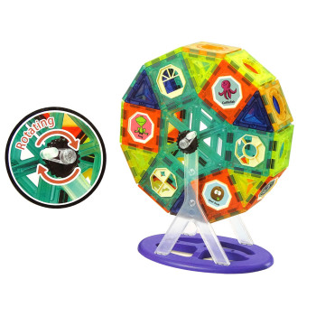 Klocki Magnetyczne Budowle 3D Diabelski Młyn Karuzela 71 Elementów