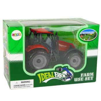 Mały Traktor Rolniczy Farmerski Otwierana Maska Czerwony 13 cm