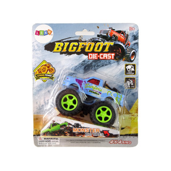 Auto Resorak Z Naciągiem Monster Truck Big Foot Gumowe Opony Rampa