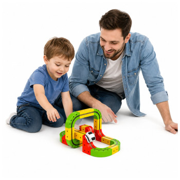 Tor Magnetyczny Z Elektrycznym Pociągiem 3D  Kreatywny Konstrukcyjny 67 el.