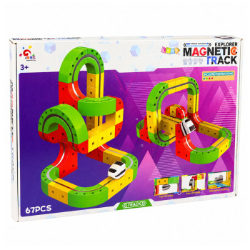 Tor Magnetyczny Z Elektrycznym Pociągiem 3D  Kreatywny Konstrukcyjny 67 el.