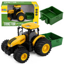 Traktor Rolniczy Farmerski Z Rozsiewaczem Nawozu Światła Dźwięk Żółty 1:24