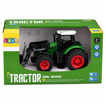 Traktor Rolniczy Farmerski Z Ładowaczem Czołowym Gumowe Koła Zielony 1:24