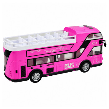 Autobus Miejski Piętrowy Otwierane Drzwi Światła Dźwięki Różowy